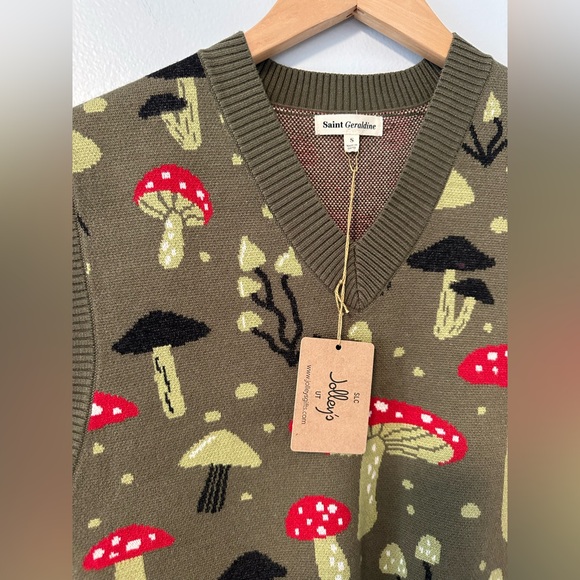 NWT Saint Geraldine Whimsical “MUSHROOM” Vest, Small - Picture 4 of 6